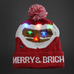 Bonnet de Noël lumineux à LED Bonnet en tricot Motif long Bonnet de neige d'hiver <span class=keywords><strong>pour</strong></span> adultes et enfants Fête de fête <span class=keywords><strong>pour</strong></span> enfants adultes - Product Image 3