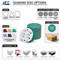 5 disques abrasifs verts de 125 mm à 6 trous, grain P60-P800, pour ponceuse excentrique, travail du bois, métal, OEM, utilisation humide et sèche