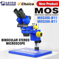 Microscopes stéréoscopiques binoculaires MECHANIC MOS260-B11 et trinoculaires MOS300-B11, zoom continu 6-45X, outils de réparation pour téléphones portables, ordinateurs portables et cartes de circuits imprimés