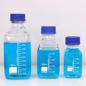 Chiaro misuratore di alcol chimico Dispenser liquido reagente bottiglie di vetro tazza di bottiglia con tappo di scala