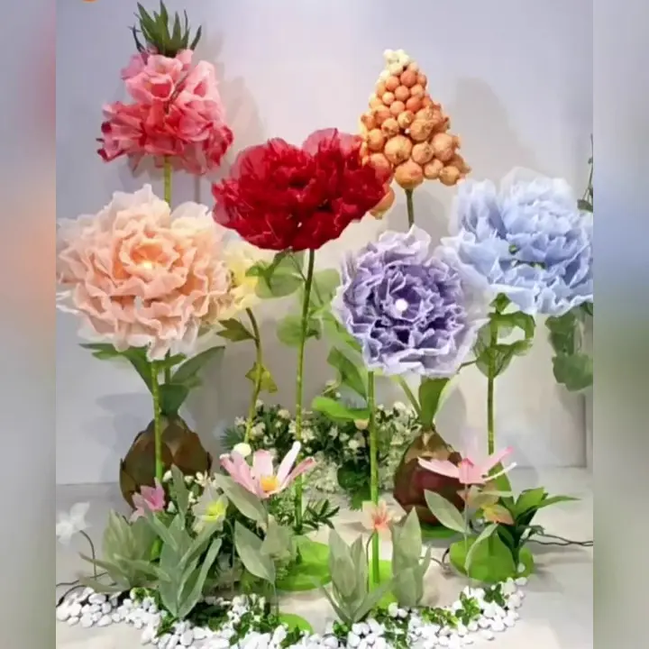 Đạo cụ đám cưới đường hoa Màn hình mô phỏng hoa trang trí cửa sổ trang trí nền đám cưới hoa lớn