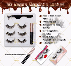 Natürlich aussehende magnetische Wimpern Kit mit Eyeliner und Applikator Wieder verwendbare falsche Wimpern Kein Kleber erforderlich - Product Image 3