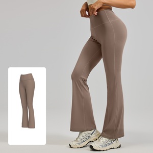 WOJIEER High Waist Solid Yoga Pants <b>Women</b> Flared <b>Leggings</b> Butt Lifting Gym Fitness Workout Seamless Eco-Friendly Soft Quick Dry - Product Image 3