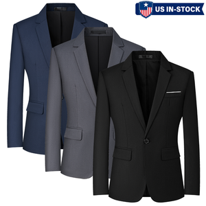 Blazers <span class=keywords><strong>pour</strong></span> hommes, coupe ajustée, décontracté chic, veste de <span class=keywords><strong>costume</strong></span> sport, un bouton, blazer de voyage, veste de <span class=keywords><strong>costume</strong></span> légère - Product Image 1