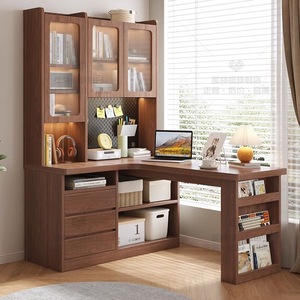 Scrivania in Legno con Libreria ad Angolo, Scrivania per Computer Adatta per Appartamenti, Camere da Letto e per lo Studio di Bambini e Studenti - Product Image 5