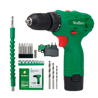 Nouvelle perceuse sans fil mini NewBeat chinoise 12V au lithium avec mandrin 10mm et moteur à balais, kit de perceuse à batterie
