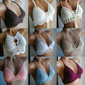 Bikinis sexy tricotés à la main sur mesure OEM pour femme, haut de bikini au crochet, maillot de bain à franges, tenue de plage pour filles et femmes - Product Image 6
