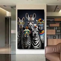 Vente en gros de zèbre peinture à l'huile sur toile Art déco art mural pour salon maison décorative impression jet d'encre travail d'art