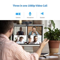 Webcam konferensi video pintar 1080p, kamera web full hd tablet dengan mikrofon