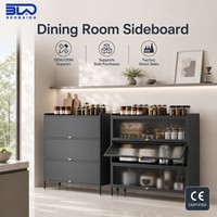 Buffet de salle à manger en acier robuste avec portes verrouillables et compartiments de rangement sécurisés pour l'organisation