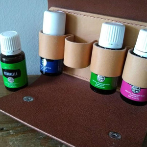 Estuche de cuero para botella de perfume, bolsa de almacenamiento plegable y portátil, funda protectora para botella de medicina pequeña, almacenamiento de muestras de aceites esenciales - Product Image 4