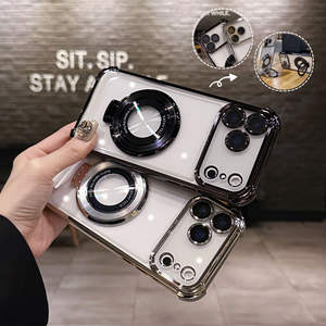 เคสโทรศัพท์ <span class=keywords><strong>iPhone</strong></span> 17 Pro แบบใสเคลือบไฟฟ้า ป้องกันแรงกระแทก รองรับการชาร์จไร้สาย พร้อมขาตั้ง สำหรับ <span class=keywords><strong>iPhone</strong></span> Air - Product Image 2