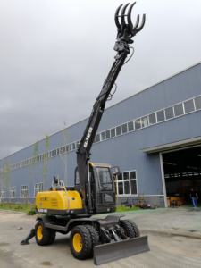 Escavatore idraulico a ruote 8 Ton piccola Mini ruota di zucchero canna tronco legno legname Grapple Loader prezzo per la vendita - Product Image 5