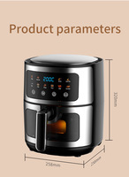 Friteuse à air à commande numérique 8L avec écran en acier inoxydable pour fenêtres visibles Mode de menu Source électrique Four à micro-ondes avec friteuse à air