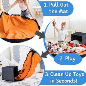 Boîte de rangement pour jouets d'enfants, tapis de jeu, organisateur de rangement, sac de rangement, panier de rangement pour étagère en cubes - Product Image 2