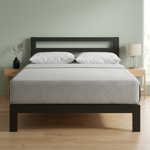 Cama Individual de Hierro Estilo Japonés con Recubrimiento de Polvo Negro, Muebles Duraderos para Dormitorio de Casa u Hotel - Product Image 2
