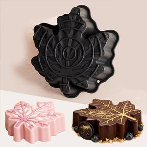 La fábrica MUYULINS puede personalizar moldes con forma de hoja de arce, moldes de silicona antiadherentes LFGB para pasteles de mousse. - Product Image 1