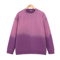 Sweat-shirt col rond 400 g/m² épais, teinture unie, coupe classique pour homme, style streetwear, effet vintage délavé, automne, logo personnalisé OEM