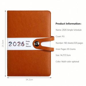 Promotional Gift Pu Leather Notebook Luxury Logo A5 Agenda 2026 Planners and <b>Journal</b> Notebooks Custom - Product Image 3