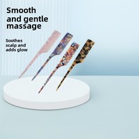 Brosse à cheveux antistatique souple à la mode européenne et américaine Brosse à cheveux personnalisée en feuille d'acide acétique respectueuse de l'environnement à queue pointue