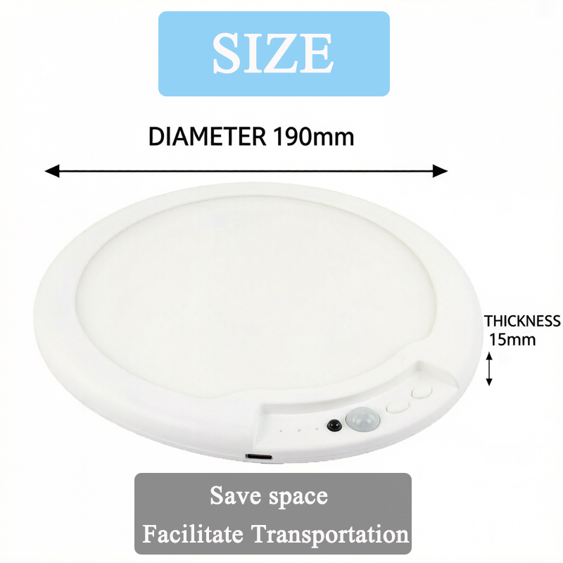 New Arrival Wireless Magnetic Smart LED Ceiling Light Rechargeable Portable ABS Body Motion Sensor Dimmable Indoor & Outdoor Use