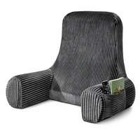 Coussin de lecture individuel pour lit, avec support dorsal et accoudoirs, en PU