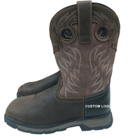 Bottes de sécurité tendance en cuir Crazy Horse de haute qualité avec logo et fonction personnalisés, embout en acier/plastique