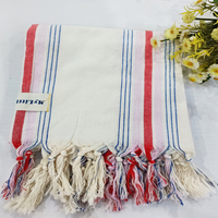 Serviettes de fouta turques en coton et lin Serviette de plage à rayures surdimensionnées avec glands Caractéristique antimicrobienne