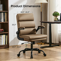Chaise de bureau de direction de luxe en cuir PU premium, avec accoudoirs réglables, ergonomique, moderne, pivotante à 360°, pour réunions de PDG et usage domestique