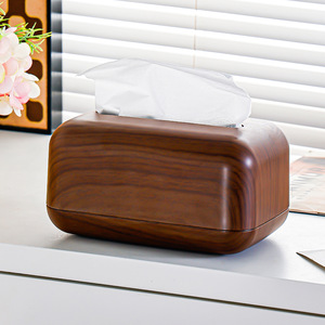 Boîte à mouchoirs en bois de noyer, design moderne en plastique, pour bureau, salon, étanche, avec tiroir pour mouchoirs - Product Image 3