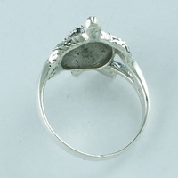 Bague en argent sterling 925 faite à la main avec pierre de marcassite tortue, fabricant en Inde