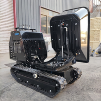 Kostenloser Versand 1200 kg Mini-Dumper-Preis Kleiner Raupentransporter Dieselmotor Selbstladender Muldenkipper Raupenfahrzeug zum Verkauf