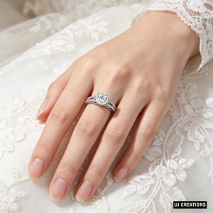 Custom S925/10K/14K/18K Solid Gold 1 Carat Round Lab Grown Diamond IGI Certified Wedding Party <b>Ring</b> VVS-VS Quality Brilliant Cut - Product Image 3