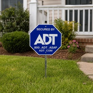 Señales <span class=keywords><strong>de</strong></span> Advertencia <span class=keywords><strong>de</strong></span> Aluminio Resistentes, Octogonales, Azules, Personalizadas, con Impresión UV Reflectante, para Patio Seguro <span class=keywords><strong>ADT</strong></span>, Tamaño Personalizado, Altura Alta - Product Image 4