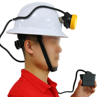Casques de protection de tête en HDPE à bord complet de type V blanc Casque de sécurité pour l'exploitation minière avec lumière de mineur