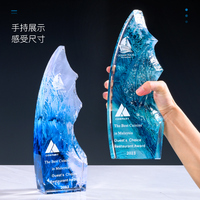 Trophées sportifs en verre cristal gravé de haute qualité HDY, durables, pour souvenirs, artisanat, cadeaux, grande taille