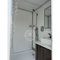 Remorque de douche portable à 2 pièces avec eau chaude et froide pour les campings et les festivals