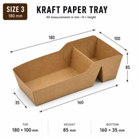 Contenant rectangulaire en papier kraft pour frites avec compartiment à sauce, idéal pour la vente en gros et l'emballage rapide des aliments