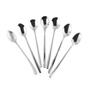 Cuchara de Acero Inoxidable con Mango Largo para Helado, Té, Café, Postre, Vajilla Reutilizable para Comer y Beber - Product Image 1