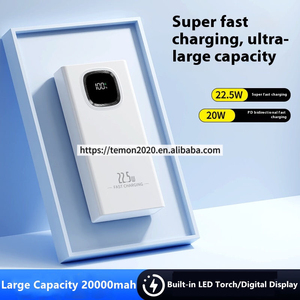 Hot Selling 22.5w Power Bank 20000mah USB-C PD 20W Carregamento Rápido Bateria Externa Com Display Digital Led Light para Viagens - Product Image 5