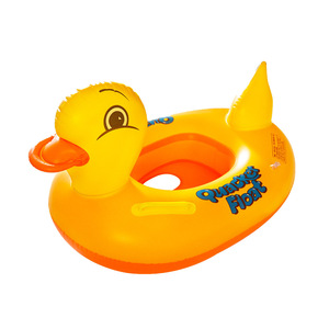 Yellow Duck <b>Inflatable</b> Swim Ring For Kids PVC Safety <b>Float</b> With Handles And High Quality Printing - Product Image 4