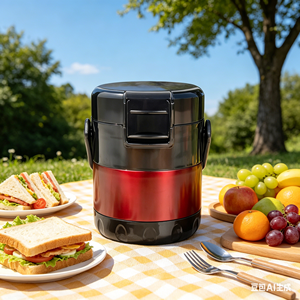 Contenitore per pranzo da ufficio con isolamento sottovuoto in acciaio inossidabile Tiffin Box HeatPro facile da trasportare a prova di perdite per barattolo neonato - Product Image 1