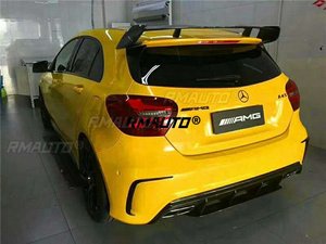 RMAUTO W176 Rear Bumper Diffuser <b>Splitter</b> Lip Spoiler Exhaust Pipe A45 AMG Body Kit for Mercedes Benz W176 2013-2018 Accessories - Product Image 5