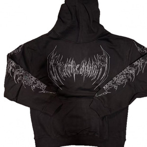 Sudadera con capucha larga para hombre, estilo streetwear gótico Harajuku, con estampado de calavera oscura, diseño de marca, holgada y con cuello con capucha - Product Image 3