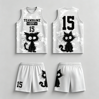 Maillot de basket-ball d'été personnalisé imprimé, bleu et blanc, réversible, respirant, sans manches, grandes tailles, uniforme de basket-ball, vente chaude