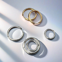 Pendientes de Aro Clicker de Acero Inoxidable 316L con Baño de Oro PVD al por Mayor, Joyería de Moda para Cartílago, Oreja y Septum