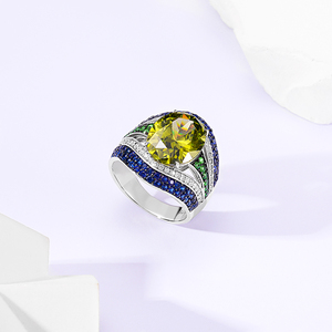 <span class=keywords><strong>Anello</strong></span> di Fidanzamento Religioso di Lusso Vintage Keiyue in Argento 925/Rame con <span class=keywords><strong>Zirconi</strong></span> <span class=keywords><strong>e</strong></span> <span class=keywords><strong>Smeraldo</strong></span> Placcato Oro per Anniversario - Product Image 6