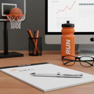 Penna Promozionale Sportiva Arancione con Logo, Punta da 1.0mm, Corpo in Metallo Bianco Lucido con Design a Sfera Appuntita - Product Image 2