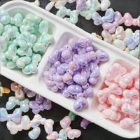 Perles en plastique acrylique opaque plaquées UV, nœud papillon, couleur aléatoire, perles en lucite pour la fabrication de bijoux, bracelets, colliers et boucles d'oreilles