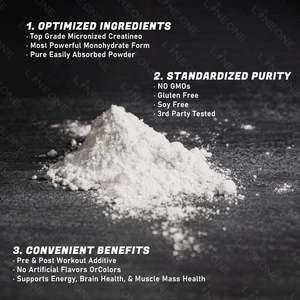 Direct usine Compléments alimentaires purs de haute qualité <span class=keywords><strong>Nutrition</strong></span> optimale Créatine micronisée Monohydrate Poudre Vitamines Muscle adulte - Product Image 2